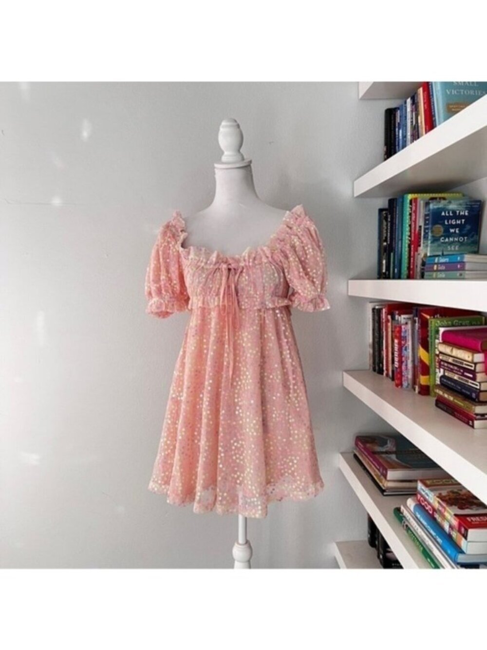 Buddy love JAC PUFF SLEEVE SHORT DRESS RAINBOW size small